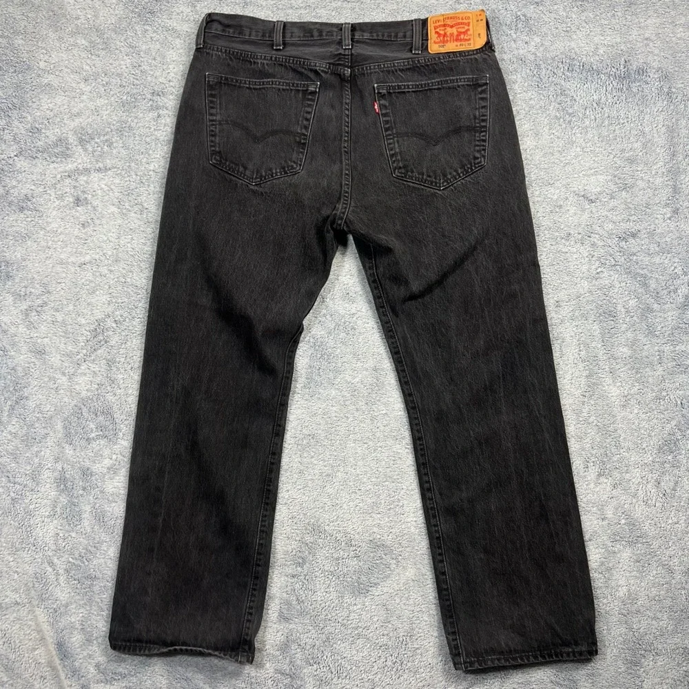 Levi's Mens 40x32 Black 501 Original Fit Straight Leg Button Fly Denim Jeans
